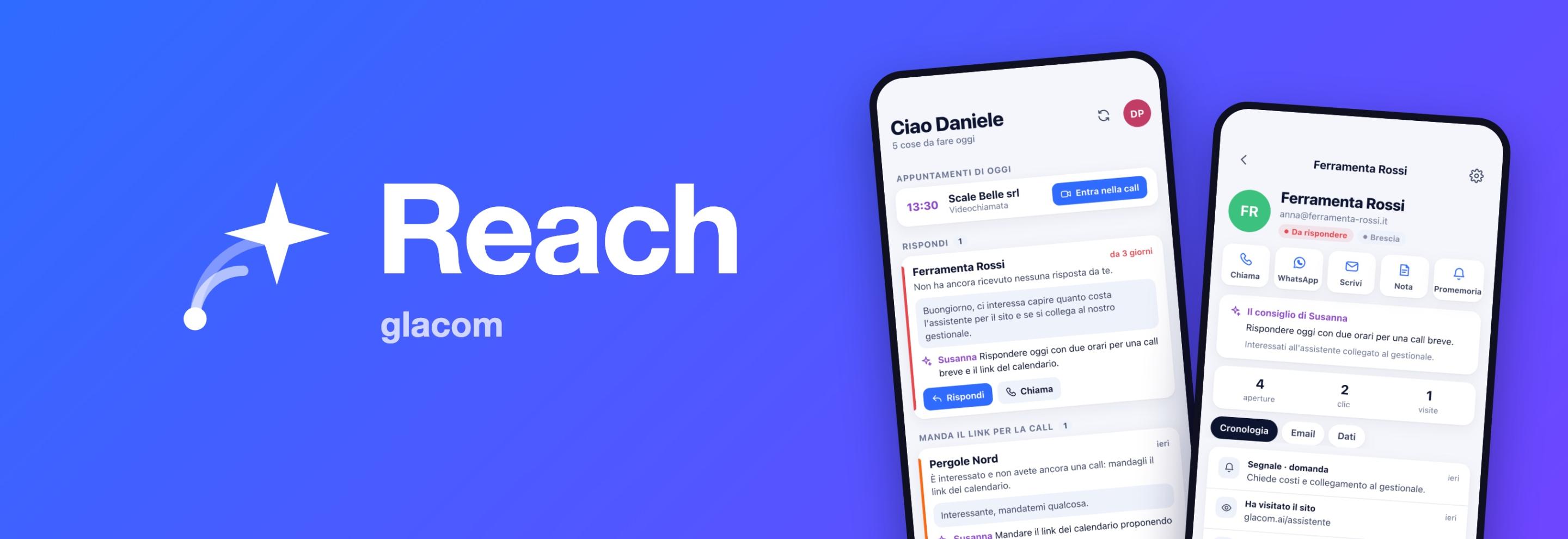 Reach di glacom, l\'app per chi vende