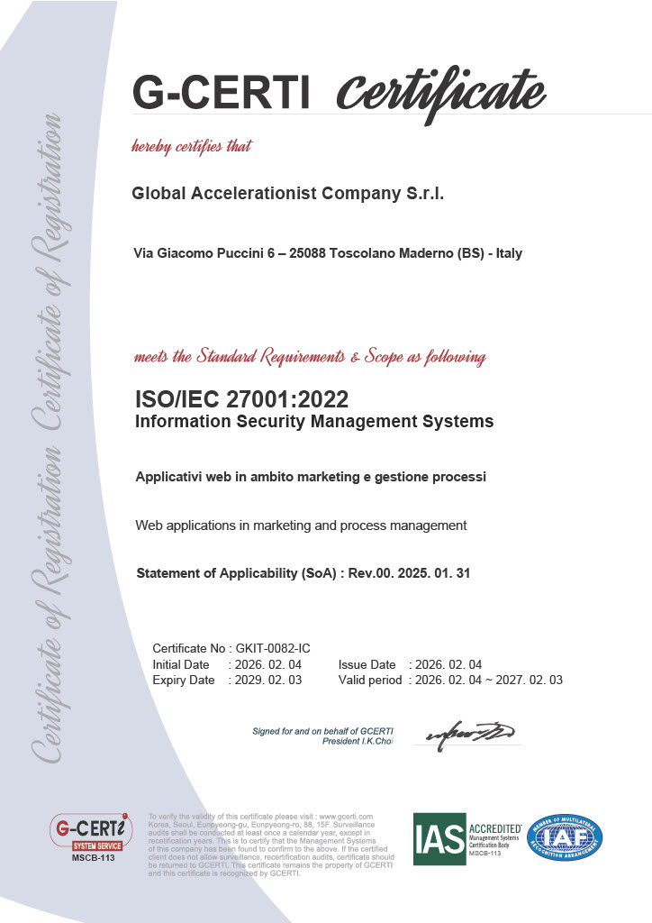 Certificato ISO 27001:2022